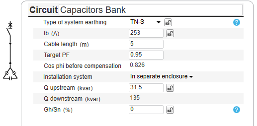 EcoStruxure capacitor bank input
