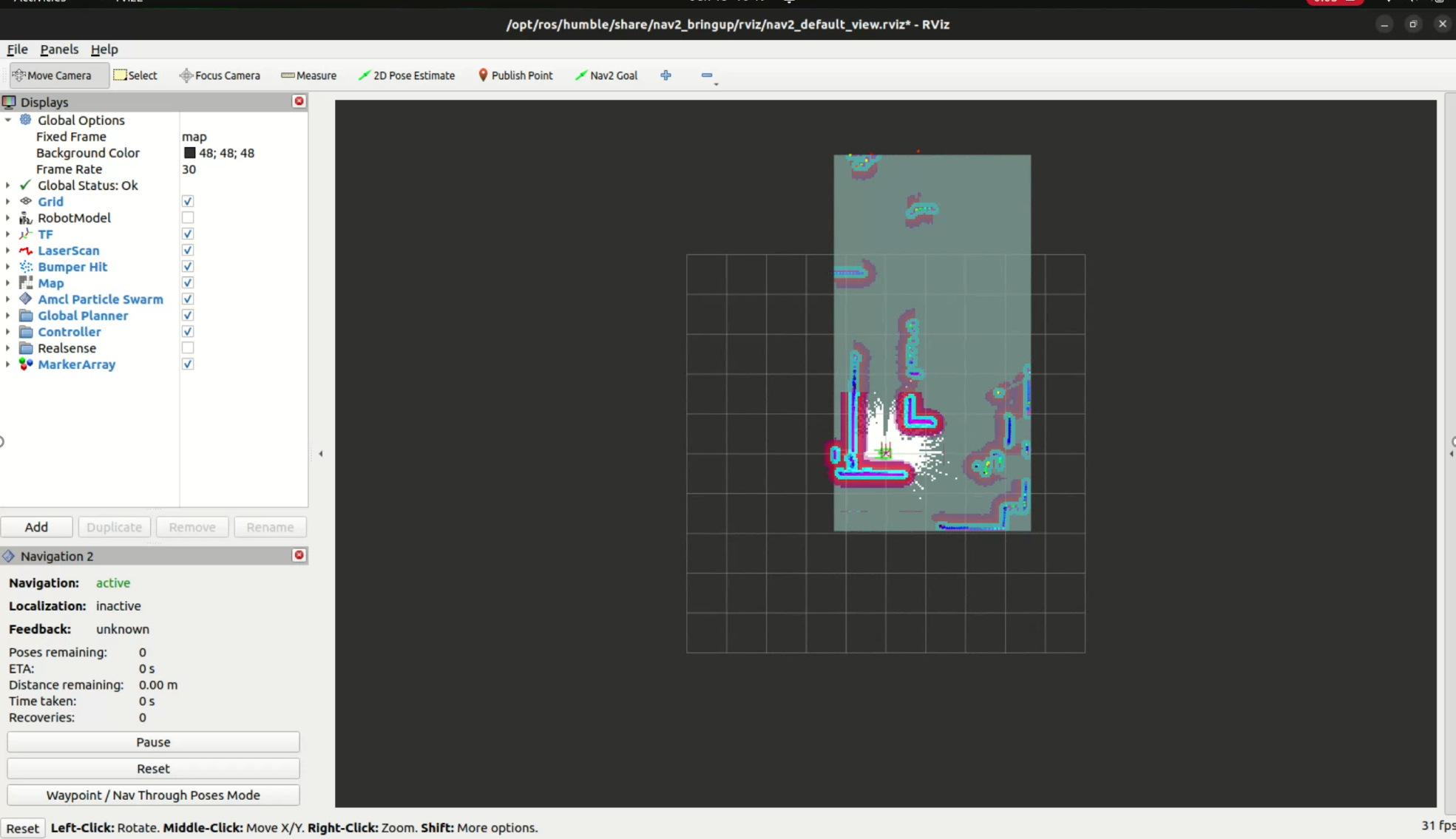 ROS 2 RViz navigation and mapping